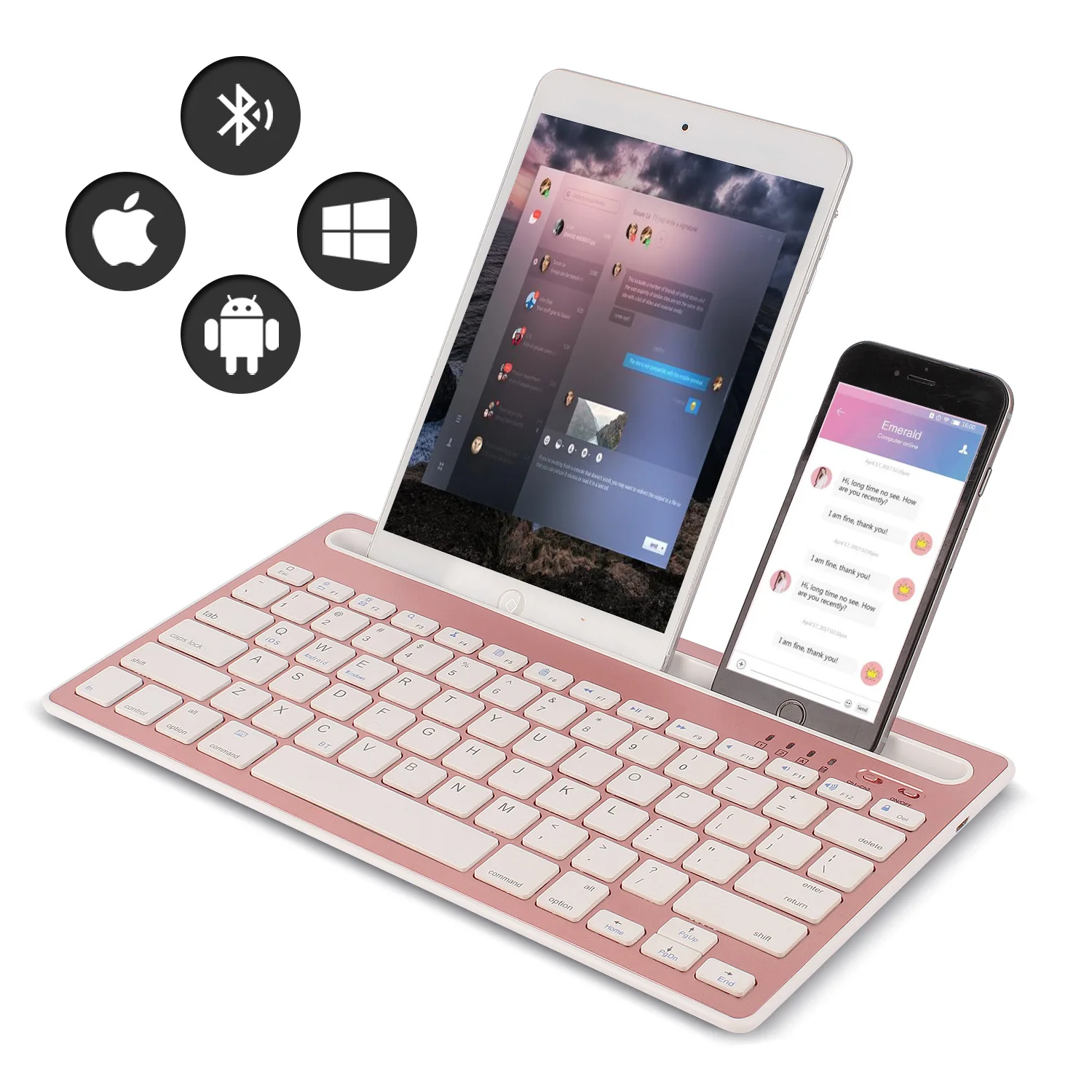Laptop Ergonomic Accessories - Clavier Bluetooth compatible avec les systèmes