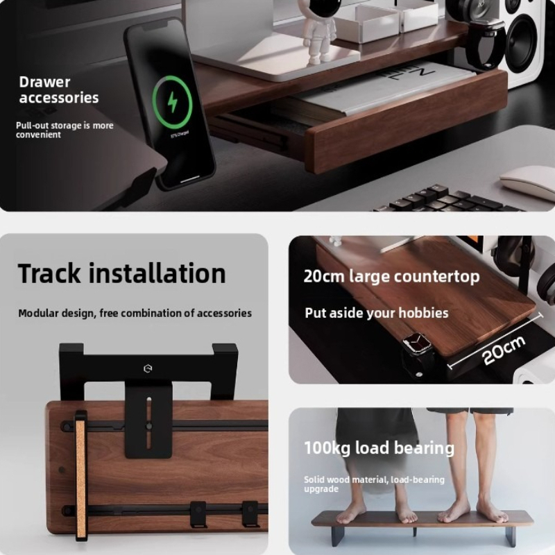 Laptop Ergonomic Accessories - Boîte de rangement métallique pour moniteur
