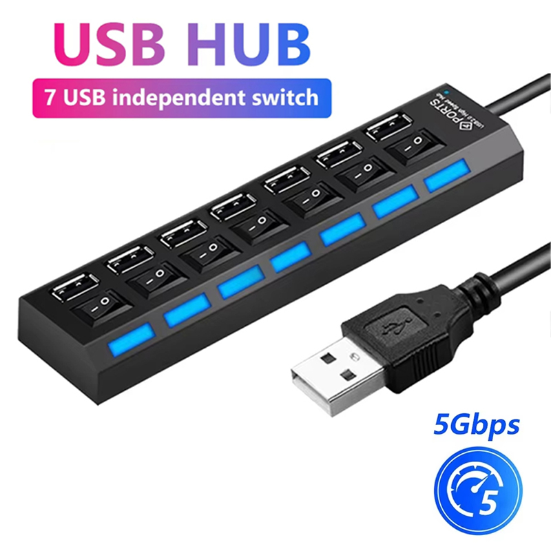 Laptop Accessories Computer - Répartiteur Hub USB 2.0 à 7